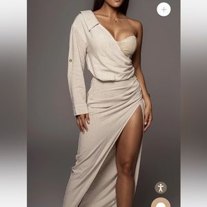 JLUXLABEL NATURAL EVITA LINEN DRAPED